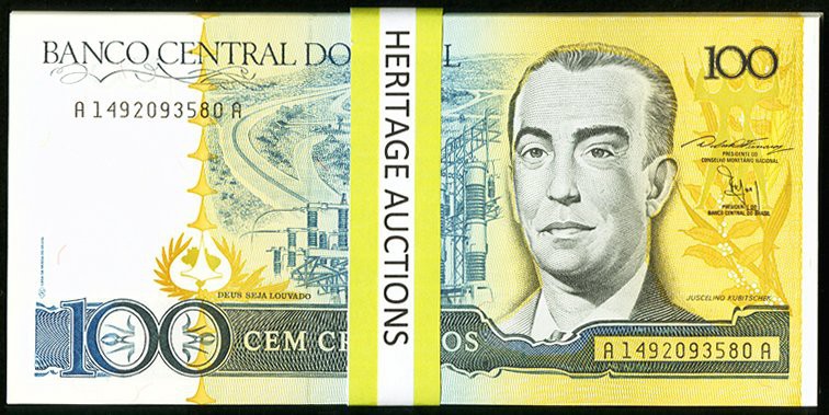 Brazil Banco Central Do Brasil 100 ND (1986-88) Pick 211 80 Examples Choice Cris...