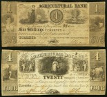 Toronto, UC- Agricultural Bank $1 Jan. 1, 1836 Ch. # 20-12-02-04 Very Good; $4 Nov. 1, 1835 Ch. # 20-12-02-12 Fine. 

HID09801242017