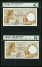 France Banque de France 100 Francs 9.1.1941 Pick 94 Two Consecutive Examples PMG Superb Gem Unc 67 EPQ. 

HID09801242017