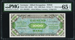 Germany Allied Military Currency 1000 Mark 1944 Pick 198b PMG Gem Uncirculated 65 EPQ. 

HID09801242017