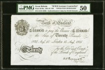 Great Britain Bank of England 20 Pounds 15.8.1935 Pick 337Ba "Operation Bernhard" PMG About Uncirculated 50. 

HID09801242017