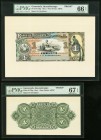 Guatemala Banco de Occidente 1 Peso 18xx Picks S173fp and S173bp Front and Back Color Proofs PMG Gem Uncirculated 66 EPQ; Superb Gem Uncirculated 67 E...