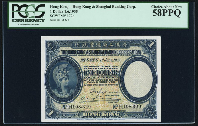 Hong Kong Hongkong & Shanghai Banking Corporation 1 Dollar 1.6.1935 Pick 172c PC...