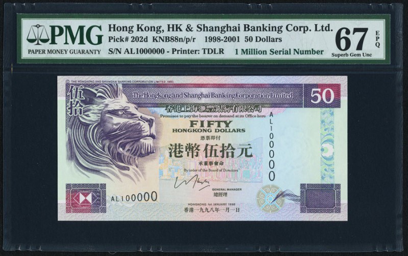 Hong Kong Hongkong & Shanghai Banking Corporation 50 Dollars 1.1.1998 Pick 202d ...