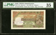 India Government of India 5 Rupees ND (1928-35) Pick 15b PMG Choice Very Fine 35. Staple holes at issue; ink stamp; annotation.

HID09801242017
