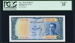 Iran Bank Melli 500 Rials ND (1951) Pick 52 PCGS Very Fine 35. 

HID09801242017