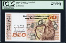 Ireland Central Bank of Ireland 50 Pounds 1.11.1982 Pick 74a PCGS Superb Gem New 67PPQ. 

HID09801242017