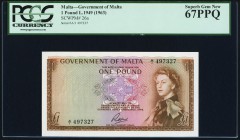 Malta Government of Malta 1 Pound (1963) Pick 26a PCGS Superb Gem New 67PPQ. 

HID09801242017