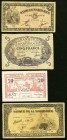 Martinique Banque de la Martinique 5 Francs L. 1901 (1934-45) Pick 6; 5 Francs ND (1942) Pick 16b; 25 Francs ND (1943-45) Pick 17 Very Good or Better;...