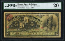 Mexico Banco De Tabasco 5 Pesos 15.10.1901 Pick S424a PMG Very Fine 20. 

HID09801242017