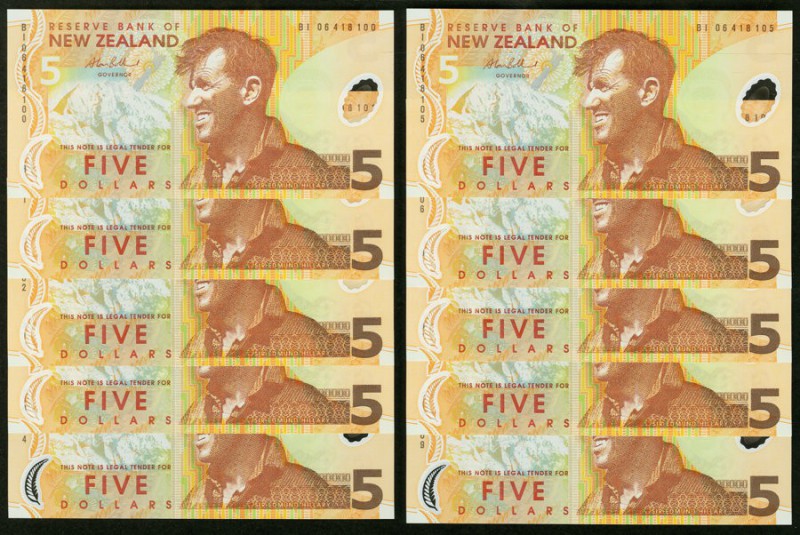 New Zealand Reserve Bank of New Zealand $5 (10); $10 (6) (20)06 Pick 185b (10); ...