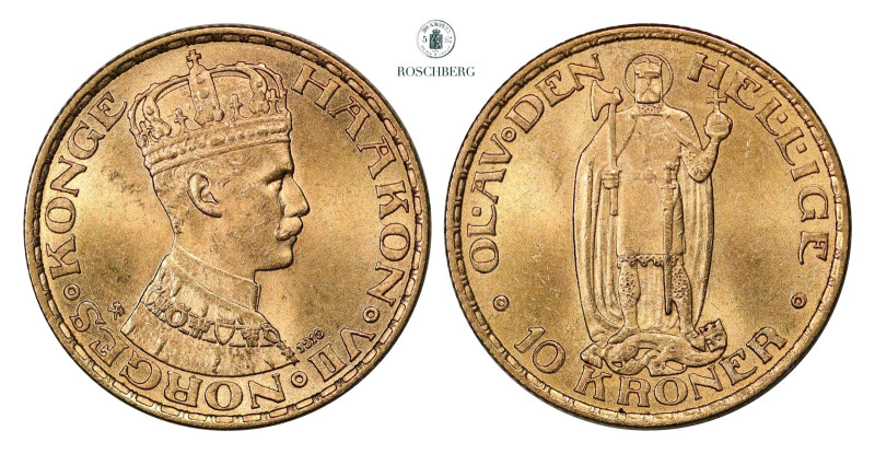 * 10 Kroner 1910 Kv 0/01 (UNC), KM-375. Grade: 0/01 (UNC) Valuation: 10000-12000