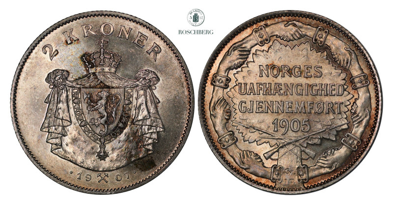 2 Kroner 1907 Gevær Kv 0, Orginal Boks, KM-363. A RARE opportunity to get a hold...