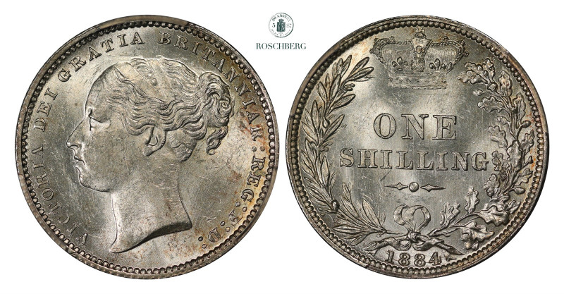 * GREAT BRITAIN. Shilling 1884 PCGS MS63, S3907. Pcgs.com/cert/49586535 Grade: M...