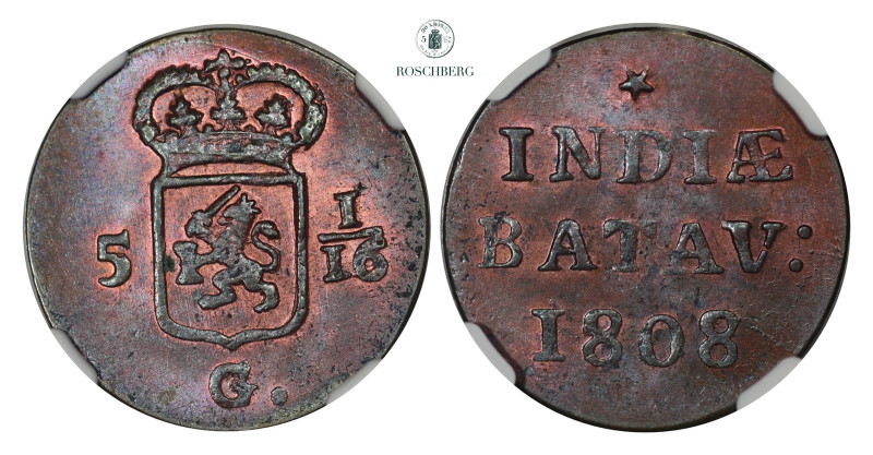 * NETHERLAND BATAVIA. Duit 1808 NGC MS64BN, https://www.ngccoin.com/certlookup/2...