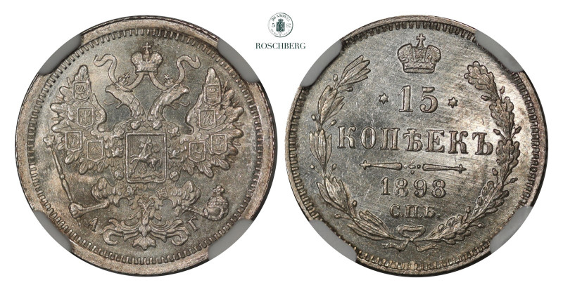 * RUSSIA. 15 Kopecks 1898 CNB AT NGC MS65, https://www.ngccoin.com/certlookup/29...