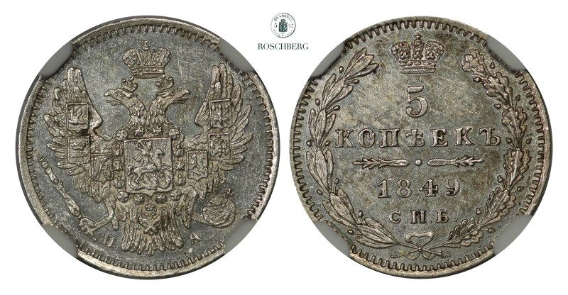 * RUSSIA. 5 Kopecks 1849 CNB NA NGC MS63, https://www.ngccoin.com/certlookup/291...