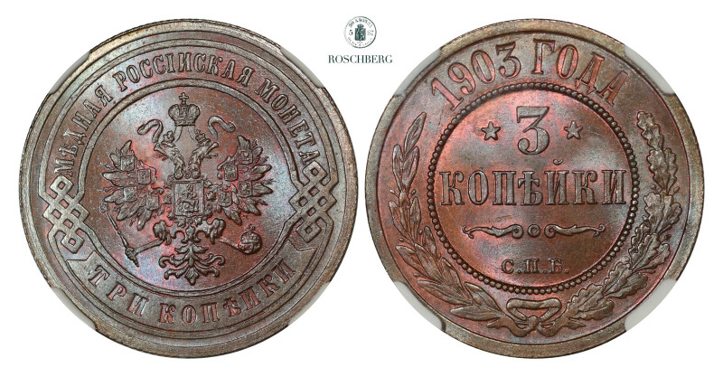 * RUSSIA. 3 Kopecks 1903 CNB NGC MS66BN TOP POP, https://www.ngccoin.com/certloo...