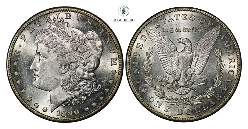 * USA. Dollar 1890-S UNC, KM-110. San Fransisco Mint. Grade: UNC Valuation: 1500...