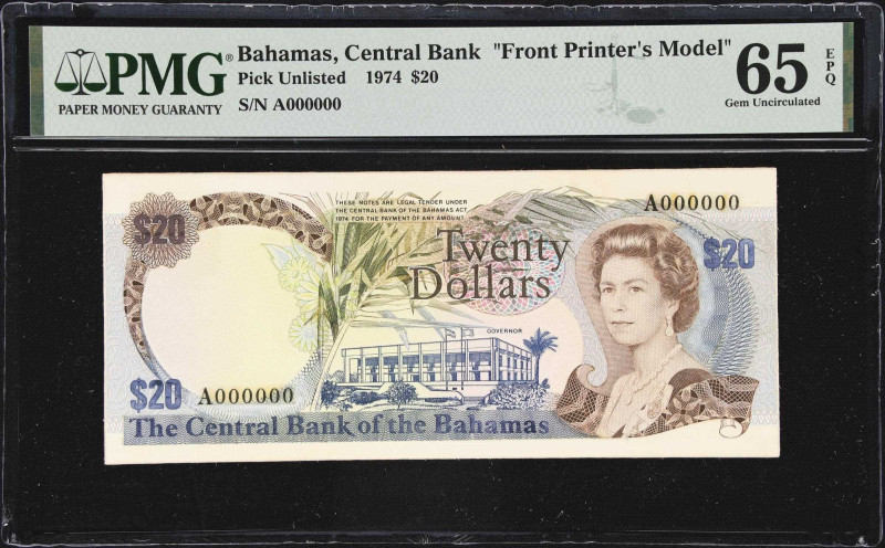 BAHAMAS. Lot of (2). Central Bank of the Bahamas. 20 Dollars, ND (ca 1974). P-Un...