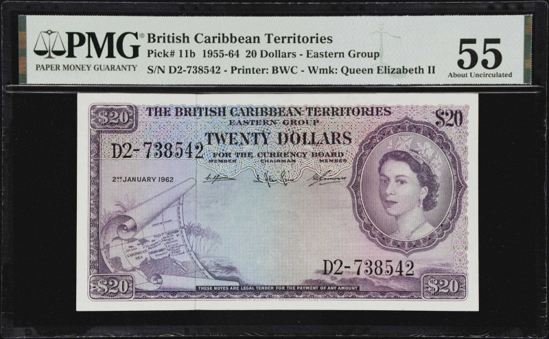 BRITISH CARIBBEAN TERRITORIES. Currency Board. 20 Dollars, 2.1.1962. P-11b. PMG ...