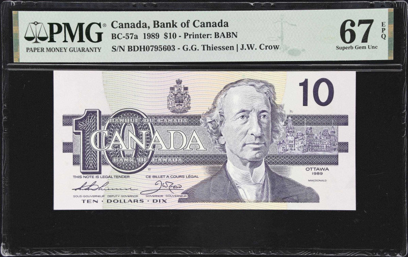 CANADA. Lot of (4). Bank of Canada. 10 Dollars, 1989. BC-57a. PMG Superb Gem Unc...