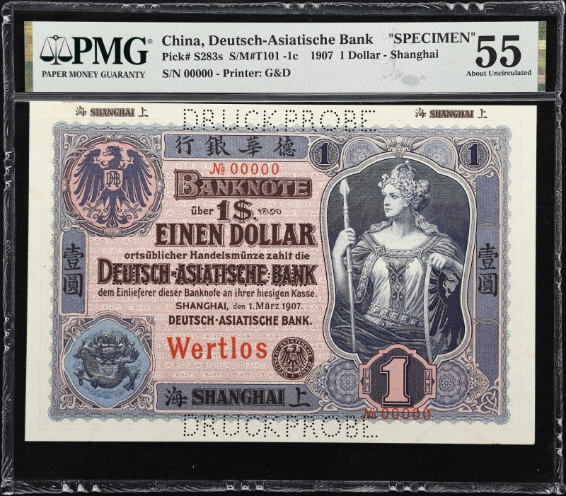 CHINA--FOREIGN BANKS. Deutsch-Asiatische Bank. 1 Dollar, 1.3.1907. P-S283s. S/M#...