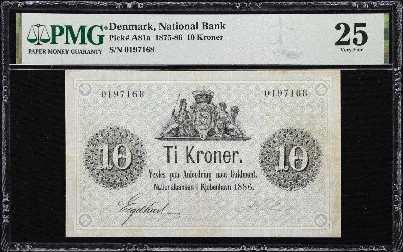 DENMARK. Nationalbanken i Kjobenhavn. 10 Kroner, 1886. P-A81a. PMG Very Fine 25....