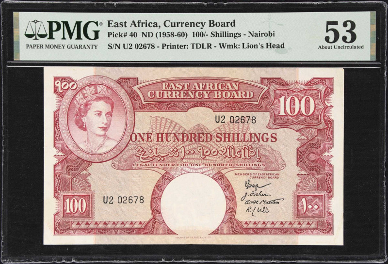 EAST AFRICA. East African Currency Board. 100 Shillings, ND (1958-60). P-40. PMG...