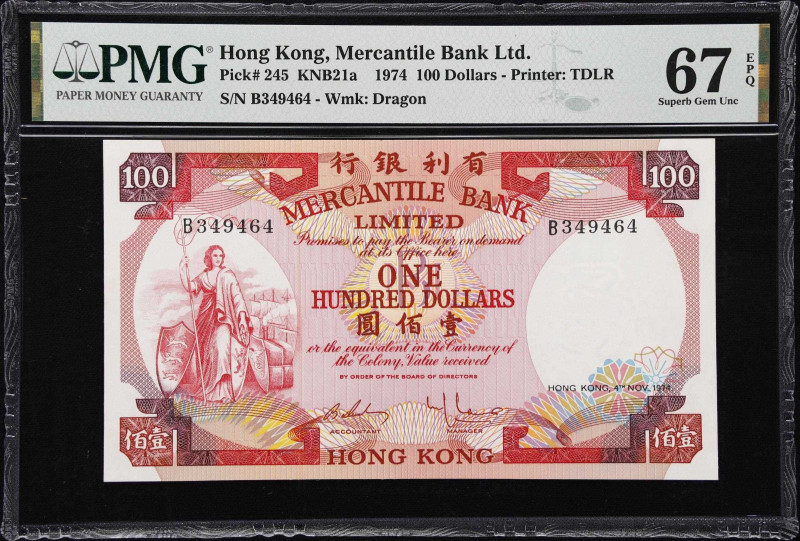 HONG KONG (SAR). Mercantile Bank Limited. 100 Dollars, 4.11.1974. P-245. KNB21a....