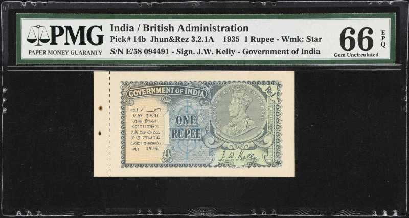 INDIA. Government of India. 1 Rupee, 1935. P-14b. Jhun&Rez 3.2.1A. PMG Gem Uncir...