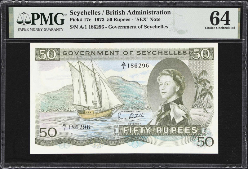 SEYCHELLES. Government of Seychelles. 50 Rupees, 1.8.1973. P-17e. PMG Choice Unc...