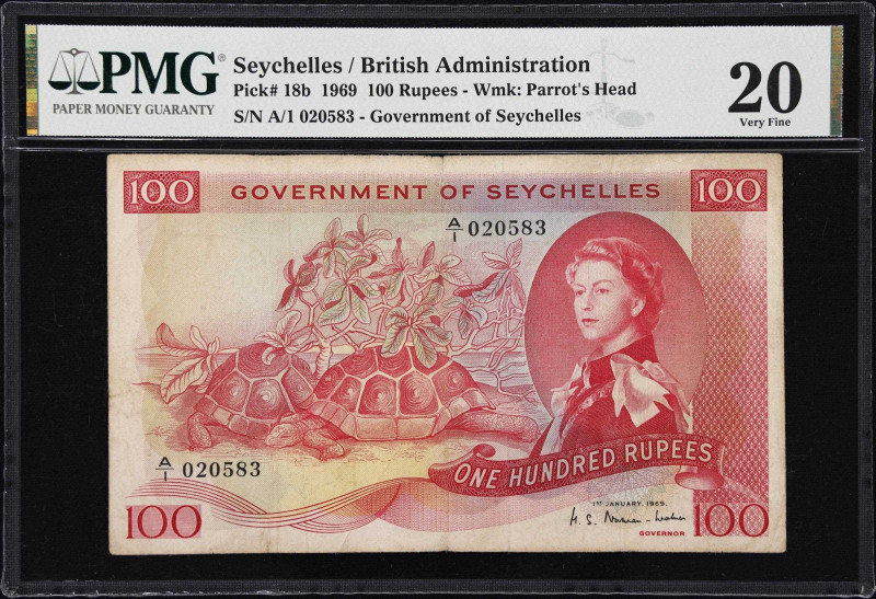 SEYCHELLES. Government of Seychelles. 100 Rupees, 1.1.1969. P-18b. PMG Very Fine...