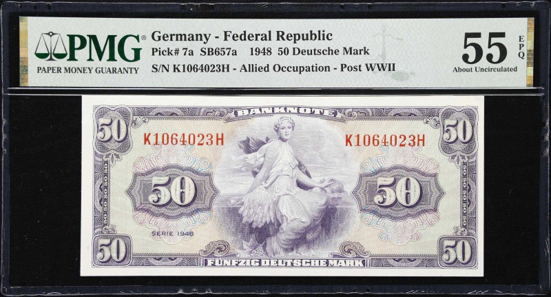 GERMANY, FEDERAL REPUBLIC. U.S. Army Command. 50 Deutsche Mark, 1948. P-7a. SB65...