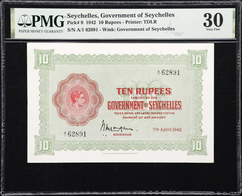 SEYCHELLES. Government of Seychelles. 10 Rupees, 7.4.1942. P-9. PMG Very Fine 30...