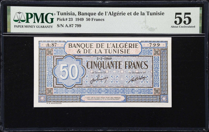 TUNISIA. Banque de l'Algerie et de la Tunisie. 50 Francs, 3.2.1949. P-23. PMG Ab...