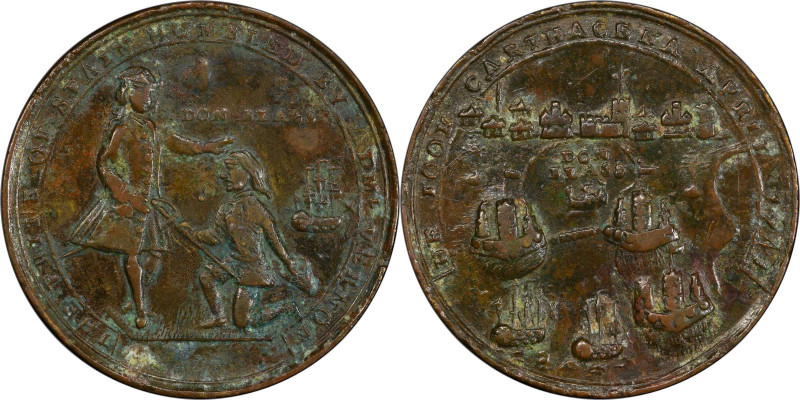 1741 Admiral Vernon Medal. Cartagena. Adams-Chao CAv1 3-F, M-G 220. Rarity-6. Pi...