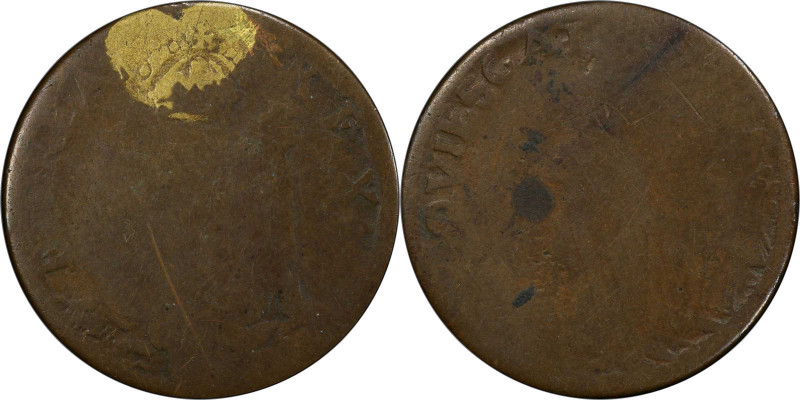 Undated (ca. 1652-1674) St. Patrick Farthing. Martin 3b.4-Fa.1, W-11500. Rarity-...