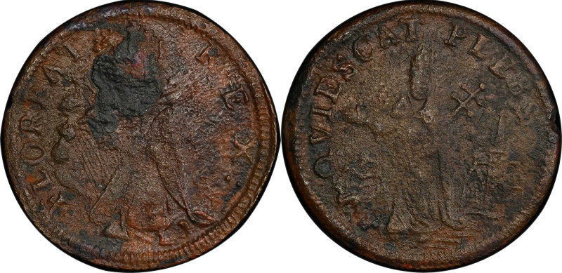 Undated (ca. 1652-1674) St. Patrick Farthing. Martin 8a.1-Ba.3, W-11500. Rarity-...