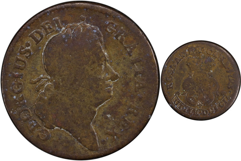 1723 Rosa Americana Penny. Martin 2.31-F.1, W-1282. Rarity-4. Good-6 (PCGS).
12...