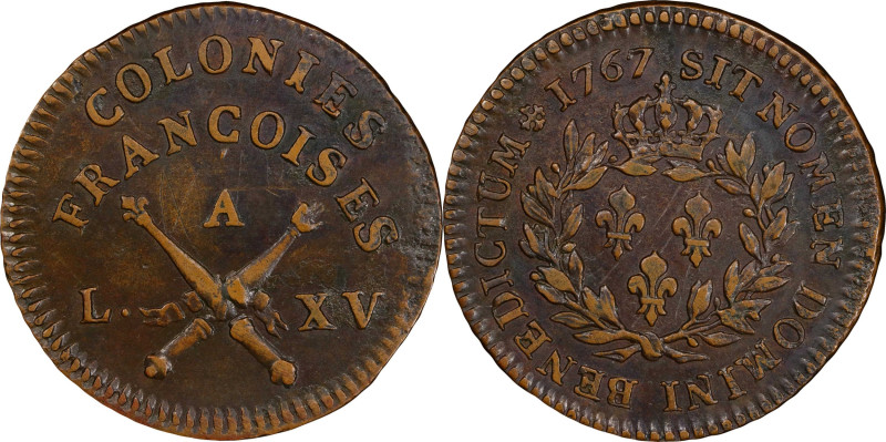 1767-A Sou. Paris Mint. Breen-700. No RF Counterstamp. EF Details--Graffiti (PCG...