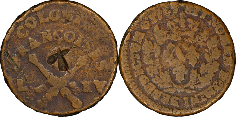 1767-A Sou. Paris Mint. Breen-700. No RF Counterstamp. VG Details--Damage (PCGS)...