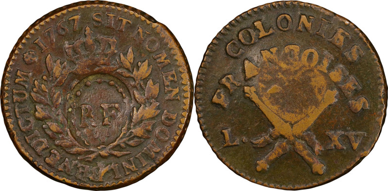 1767-A (1793) Sou. Paris Mint. Breen-701. RF Counterstamp. EF-40 (PCGS).
204.5 ...