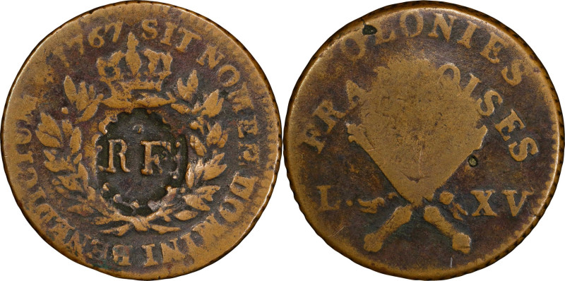 1767-A (1793) Sou. Paris Mint. Breen-701. RF Counterstamp. Fine-12 (PCGS).
187....