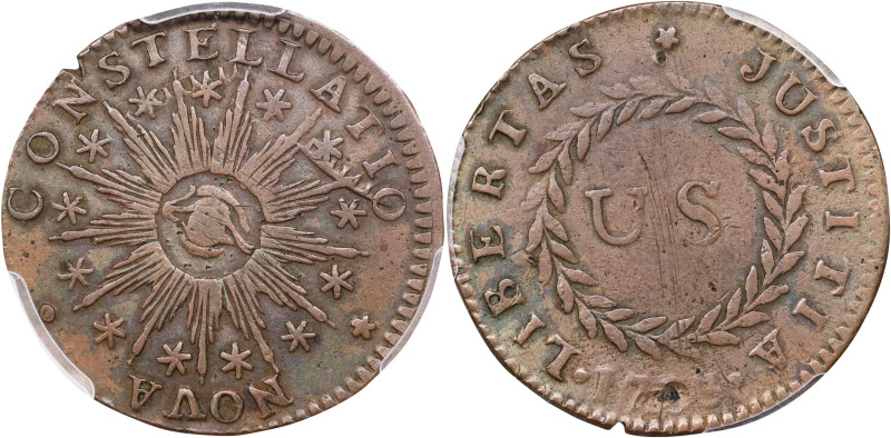 1783 Nova Constellatio Copper. Crosby 1-A, W-1860. Rarity-4. CONSTELLATIO, Point...