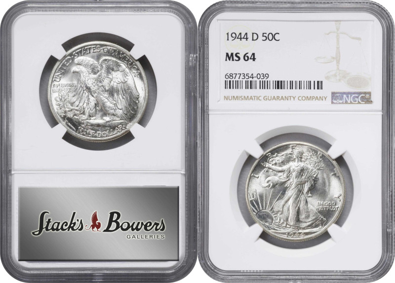 Lot of (5) 1944-D Walking Liberty Half Dollars. MS-64 (NGC).
PCGS# 6622. NGC ID...