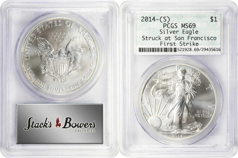 Lot of (12) 2014-(S) Silver Eagles. First Strike. MS-69 (PCGS). Retro Doily Hold...