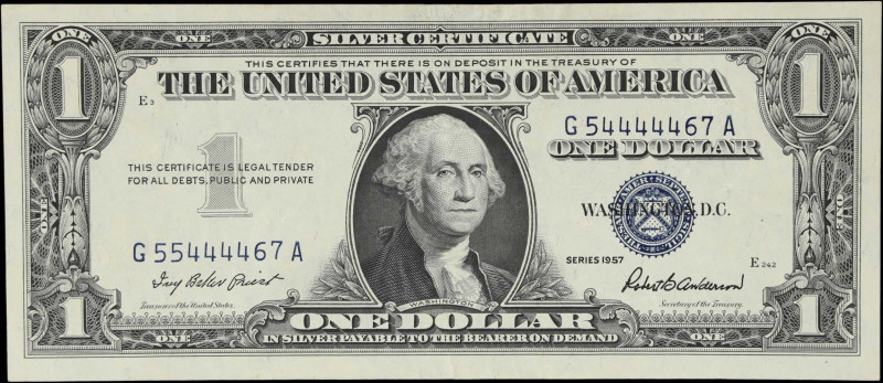 Fr. 1619. 1957 $1 Silver Certificate. Very Fine to Extremely Fine. Mismatched Se...