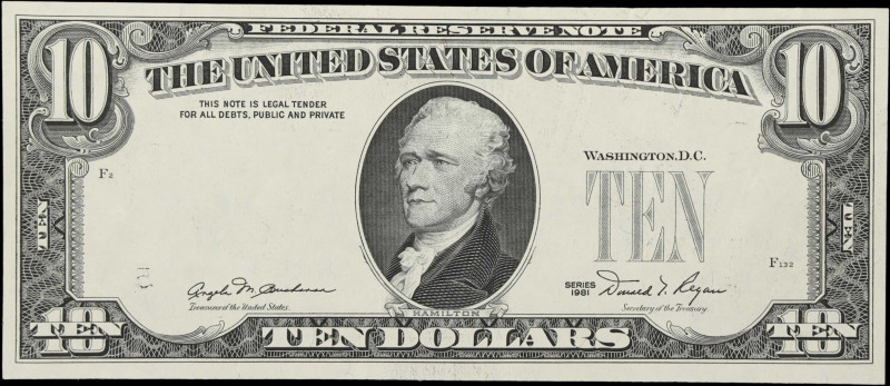 Fr. 2025-E. 1981 $10 Federal Reserve Note. Richmond. Extremely Fine to About Unc...