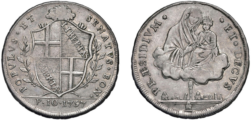 GOVERNO POPOLARE DI BOLOGNA (1796-1797) - Scudo da 10 Paoli, 1797
Argento - 28,...